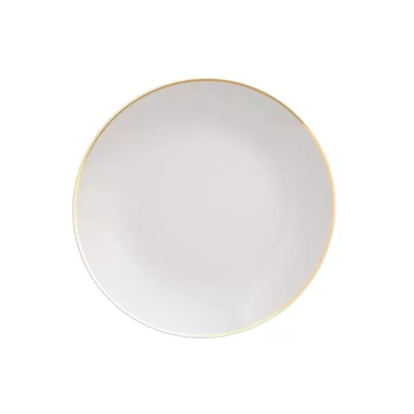 PLATO ANNA HONDO CON DETALLE DE ORO, PORCELANA DE 9PLG