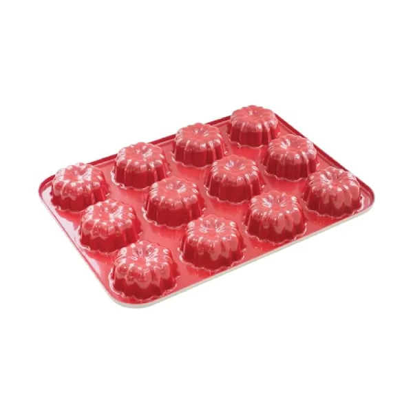 MOLDE PARA CUPCAKE MINI BUNDT ROJO 12TZ