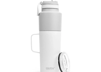 BOTELLA CON TAZA PARA VIAJE BLANCO 30 OZ