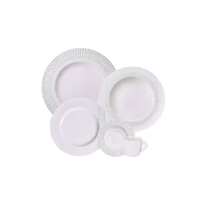 JUEGO DE VAJILLA MONOCROMA PORCELANA DE 20 PIEZAS