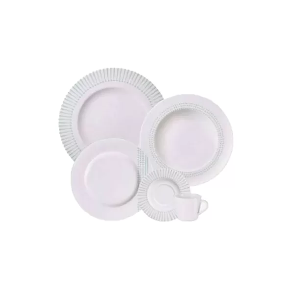 JUEGO DE VAJILLA MONOCROMA PORCELANA DE 20 PIEZAS