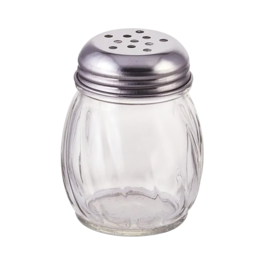 Tarro dispensador de queso de vidrio de 6 onzas