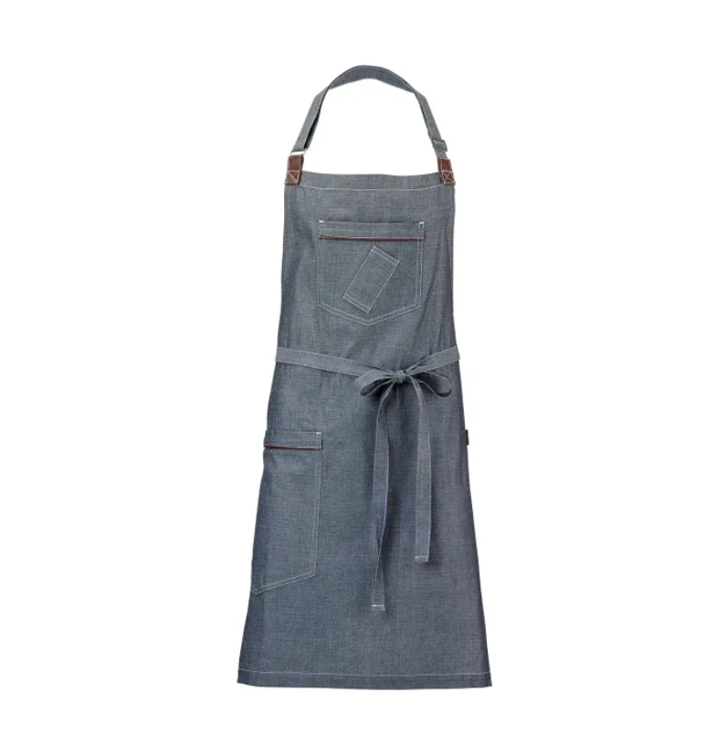 DELANTAL DE BARBERO DE LARGO COMPLETO CON 3 BOLSILLOS