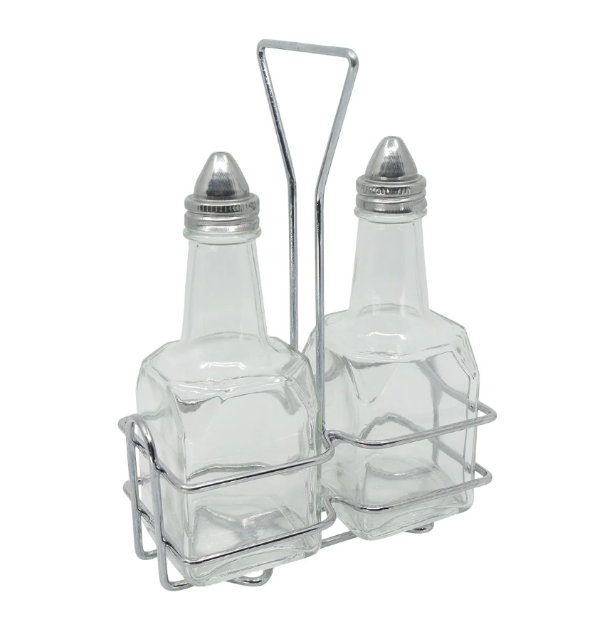 JUEGO DE 2 DISPENSADOR DE ACEITE CON REJILLA 6OZ