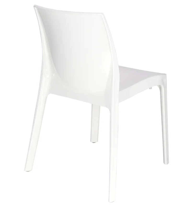 SILLA SUMMA ALICE BRILLO EN POLIPROPILENO BLANCO