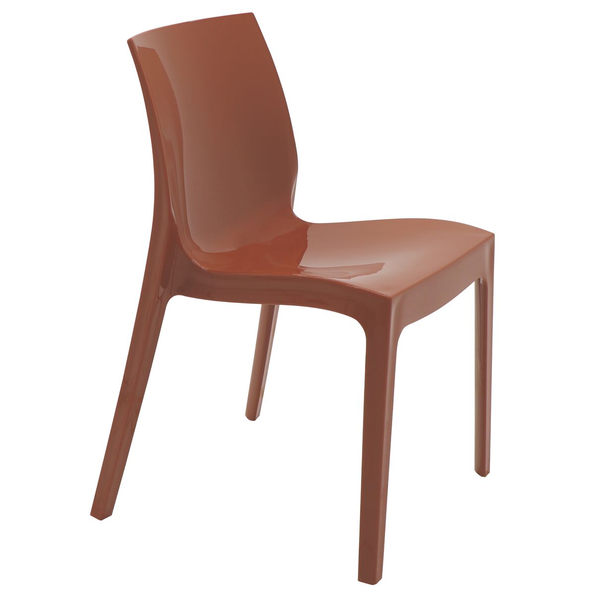 SILLA SUMMA ALICE EN POLIPROPELINO BRILLOSO TERRACOTA