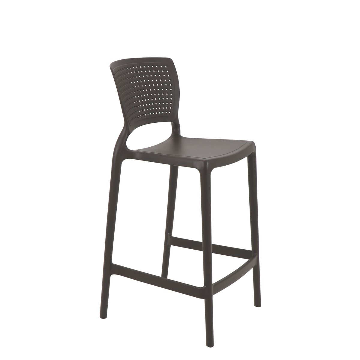 SILLA SUMMA SAFIRA ALTA EN POLIPROPILENO Y FIBRA DE VIDRIO MARRÓN