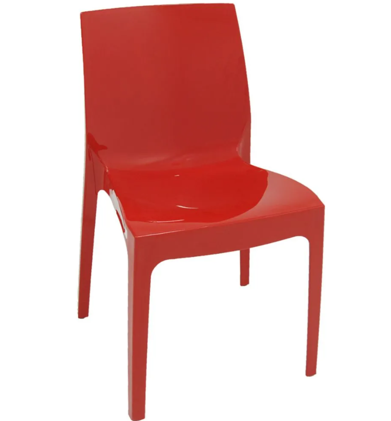 SILLA SUMMA ALICE BRILLO EN POLIPROPILENO ROJO