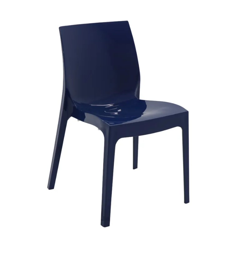 SILLA SUMMA ALICE BRILLO EN POLIPROPELINO AZUL YALE