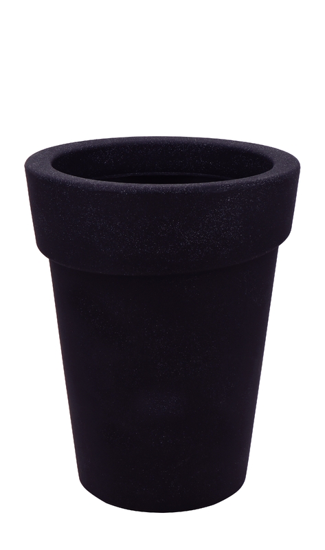 MACETA GIPSY EN POLIETILENO NEGRO 70 CM