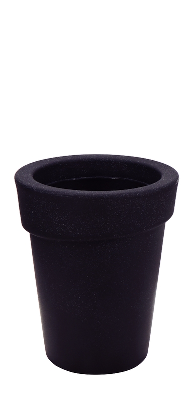 MACETA GIPSY EN POLIETILENO NEGRO 55 CM